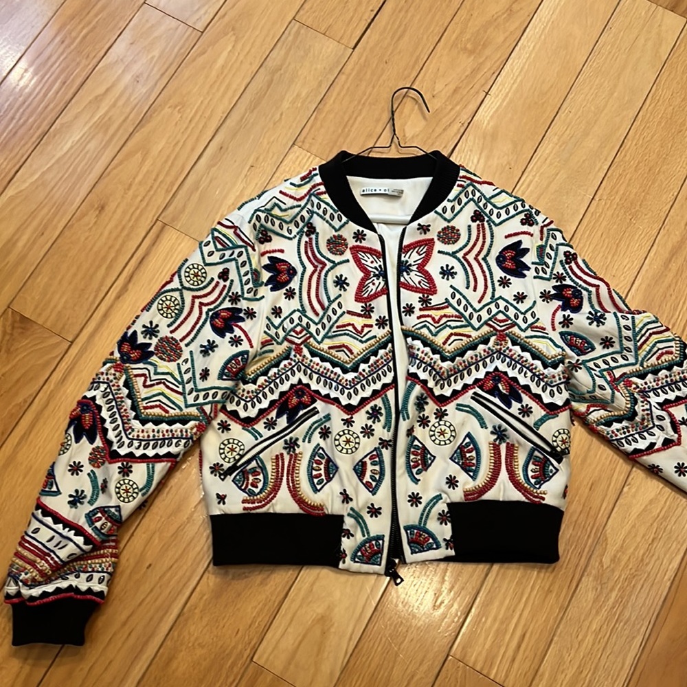 Alice and Olivia beaded bomber jacket